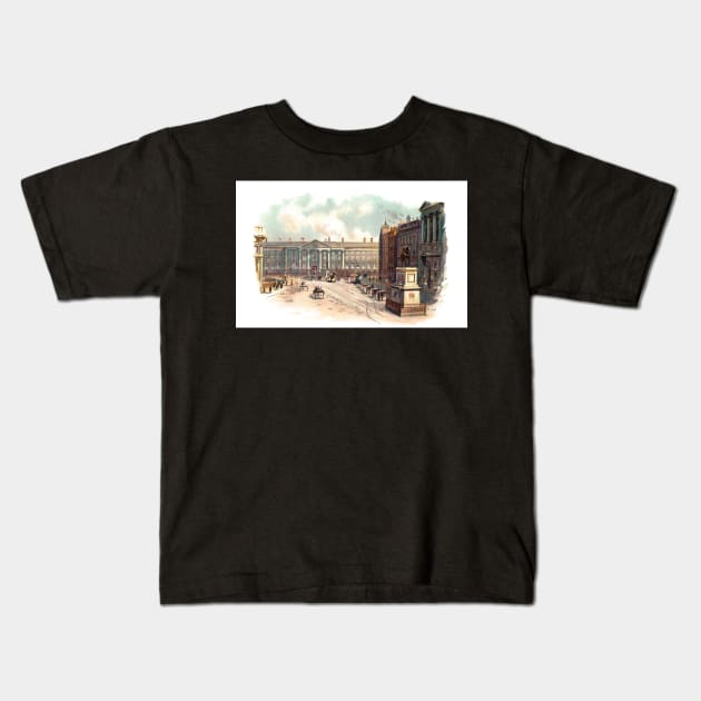 College Green Dublin circa 1890's Kids T-Shirt by artfromthepast